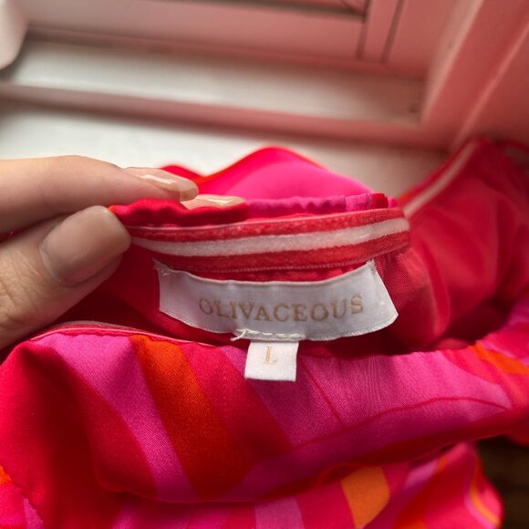 Women's Olivaceous Pink and Orange Swirl Mini Dress - Picture 5 of 5